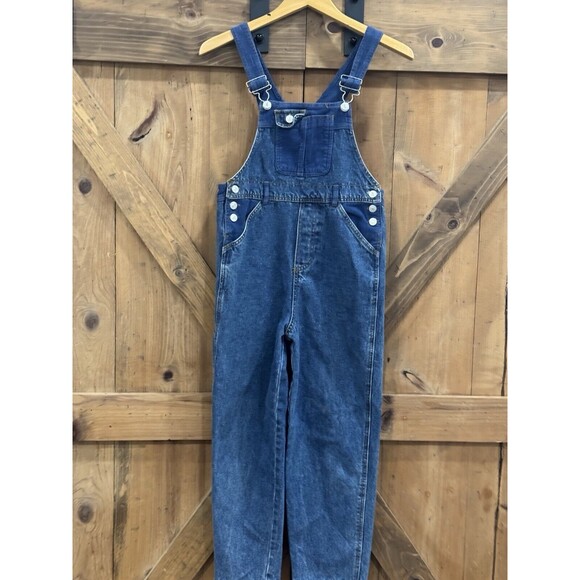 Jordache Other - Vintage Jordache 90s Blue Denim & Courdory Overalls Conductor Train Youth Sz 12
